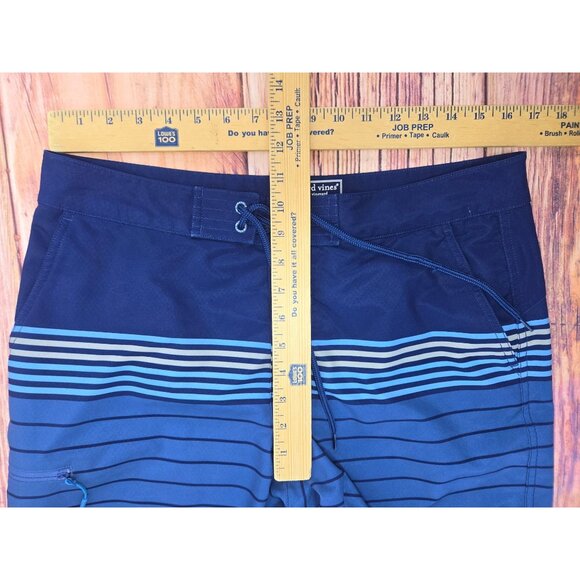 Vineyard Vines Mens Performance Swim Trunks 32 Blue Striped Swimwear Shorts - Picture 5 of 6